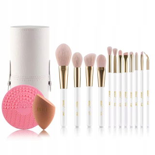 BEILI Sada 12 štetcov na make-up v tube s hubkou a handričkou, ideálne ako darček